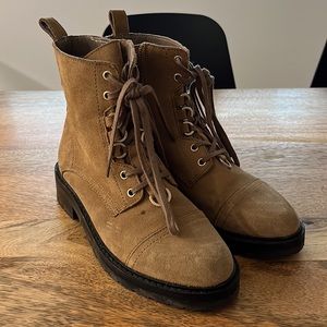 All Saints Lira Hiker Combat Suede Tan Brown Boots 37 US 7
